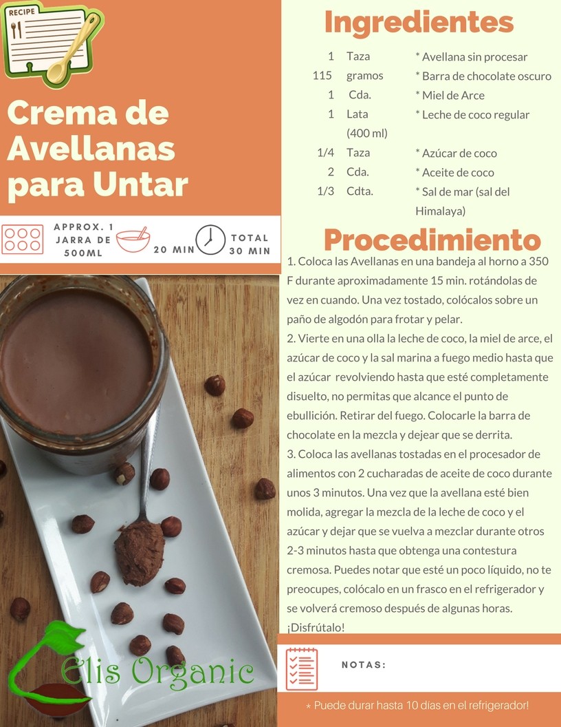 CREMA DE AVELLANAS PARA UNTAR - CREAMY HAZELNUT SPREAD