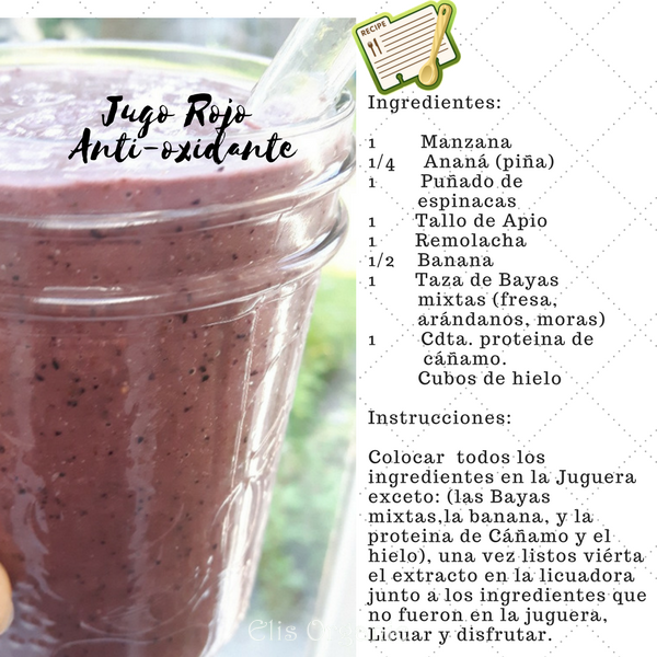 jugo rojo antioxidante